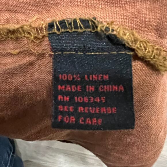 Men's Vintage Prestige 100% Linen Embroidered Shirt  Baroque Retro Gothic Sz-XL - Picture 9 of 10